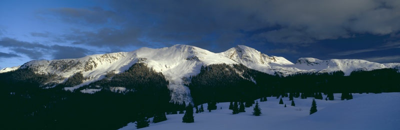Winter Scene - Snow Down Peak from  Molas Pass, Colorado